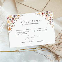 Farbenfrohe florale Hochzeitskarte RSVP Response C