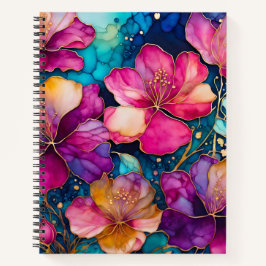 Farbenfrohe florale Ink Art Spirituosen Notebook Notizbuch