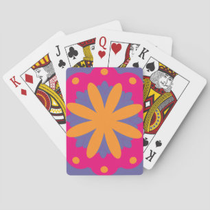 farbenfrohe florale Kreisformen Spielkarten