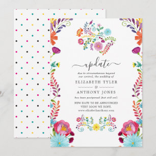 Farbenfrohe Florale Mexikanische Fiesta-Hochzeit U Einladung