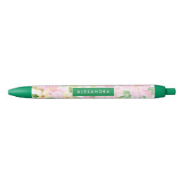 Farbenfrohe florale Monogramm Wasserfarben Botanis Kugelschreiber