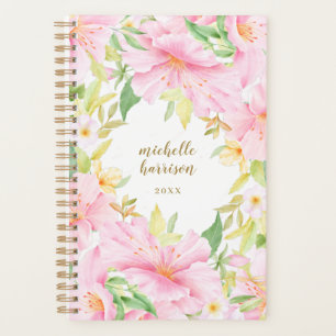 Farbenfrohe florale Monogramm Wasserfarben Botanis Planer
