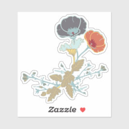 Farbenfrohe florale Motive Aufkleber