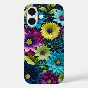 Farbenfrohe florale Needlepoint Art iPhone Case