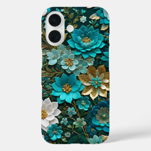 Farbenfrohe florale Needlepoint Art iPhone Case