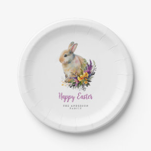 Farbenfrohe Florale Ostern Pappteller