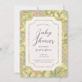 Farbenfrohe florale Petunie-Daisy-Garten-Baby-Part Einladung