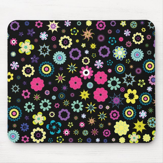 Farbenfrohe florale Umgebung Mousepad (Vorne)