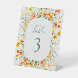 Farbenfrohe Florale Wasserfarben-Hochzeitstisch-Nu Sockelschild