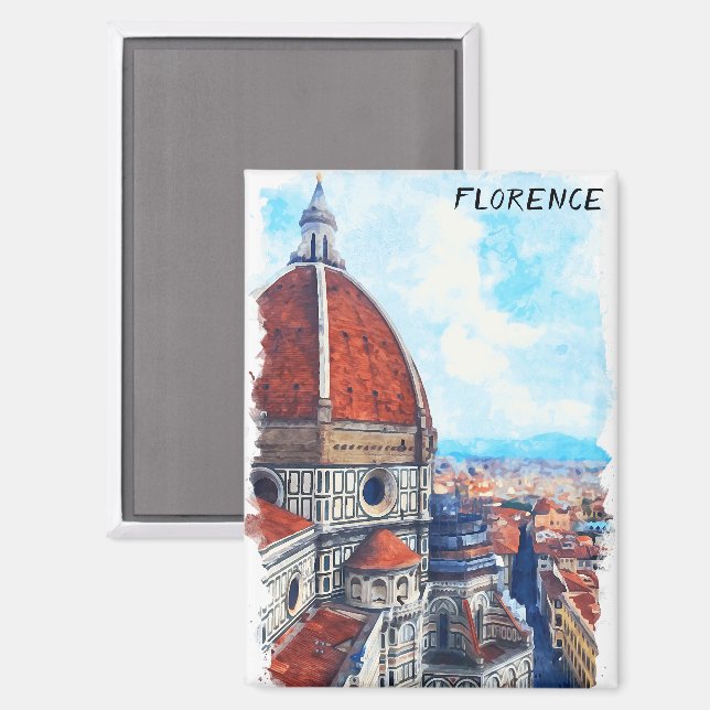 Farbenfrohe Florenz Italien Duomo Kathedrale Magnet (Vorderseite/Rückseite)
