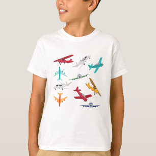 Farbenfrohe Flugzeuge Muster Kinder Bad T-Shirt