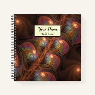 Farbenfrohe Fluoreszenzfarbstoff Abstrakt-brauner  Notizbuch