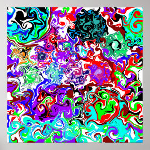 Farbenfrohe flüssige Kunstmarmorne Pour Painting  Poster