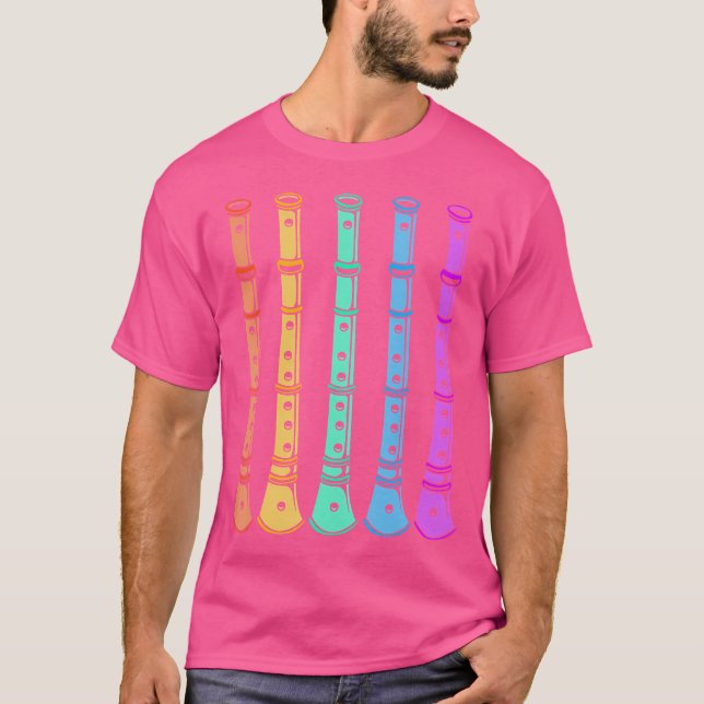 Farbenfrohe Flutes Woodwind Musikinstrumente Flute T-Shirt (Vorderseite)
