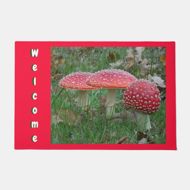 Farbenfrohe Fly Amanitas Cust. Begrüßungstürmatte Fußmatte (Vorderseite)