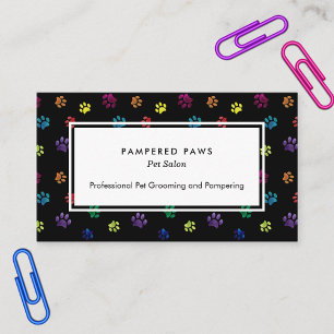 Farbenfrohe Foil Paw druckt Beruflichen Pet Salon Visitenkarte