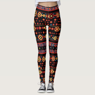 Farbenfrohe Folkloremuster Leggings