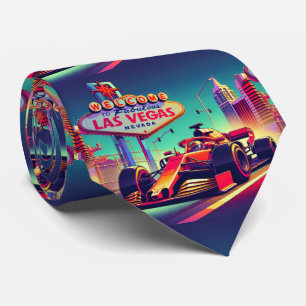 Farbenfrohe Formel 1 Rennwagen 4 Las Vegas Krawatte