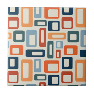 Farbenfrohe Formen im Mid-Century-Stil Fliese