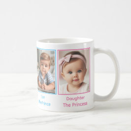 Farbenfrohe FotoCollage der vier Familie Kaffeetasse