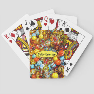 Farbenfrohe Fotografie von Fun Bright Glass Marble Spielkarten