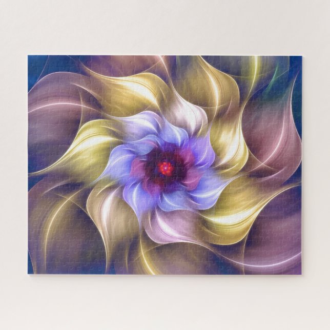 Farbenfrohe Fraktal-Blume (Horizontal)