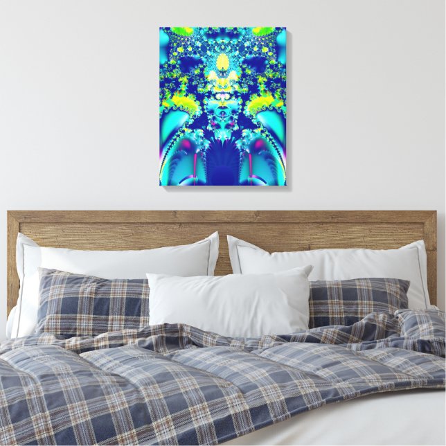 Farbenfrohe Fraktal Kunst Leinwanddruck (Insitu (Schlafzimmer))