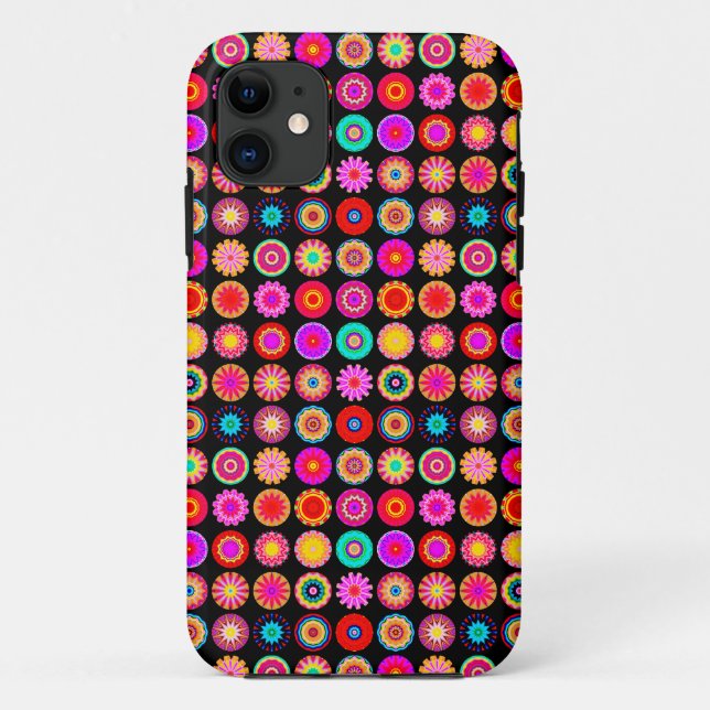 Farbenfrohe Fraktal Mandalas iPhone Case (Rückseite)