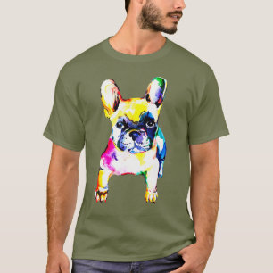 Farbenfrohe französische Bulldog-Lover-Vater-Mama  T-Shirt