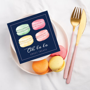 Farbenfrohe französische Macaron Bäckerei & Süßigk Quadratische Visitenkarte