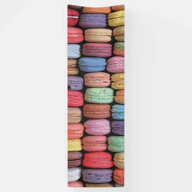 Farbenfrohe französische Macaron-Muster Banner (Vertikal)