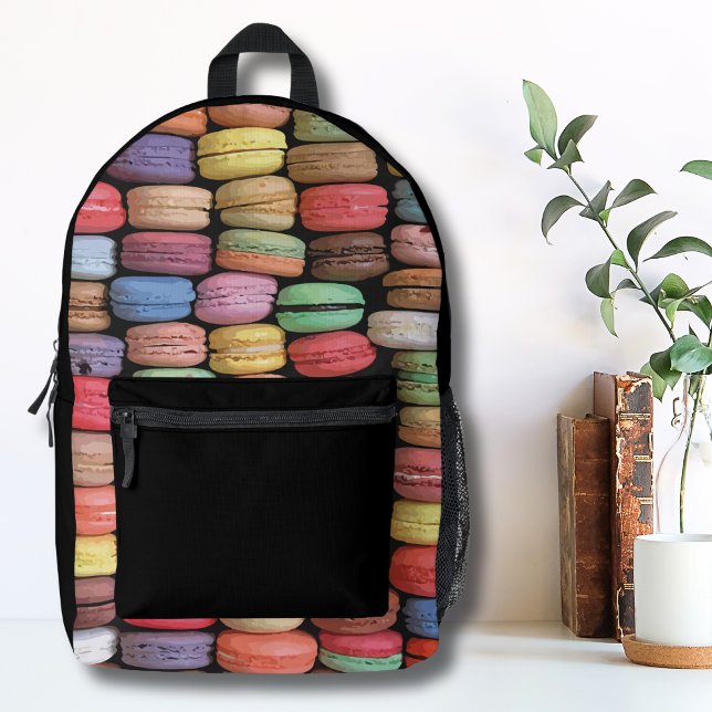 Farbenfrohe französische Macaron-Muster Bedruckter Rucksack (Cute Trendy Colorful French Macaron Cookie Pattern Printed Backpack)