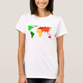 Farbenfrohe Frauen-Welt-Globe-Muskel-Tank oben T-Shirt