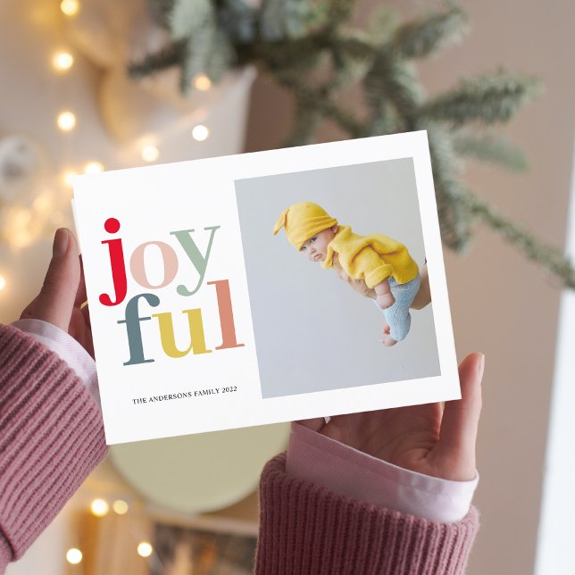 Farbenfrohe Freude und Foto | Happy Holidays Postkarte (Von Creator hochgeladen)