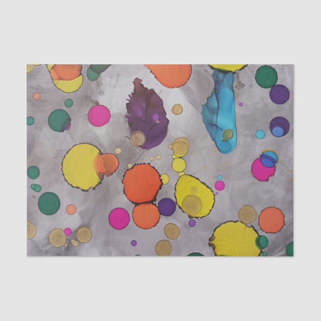 Farbenfrohe Freude und spielerisches Whimsy Tissue Seidenpapier (Vorderseite)