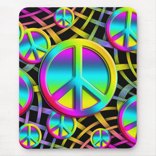 farbenfrohe FRIEDE Mousepad (Vorne)