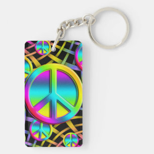 Farbenfrohe FRIEDEN Schlüsselanhänger