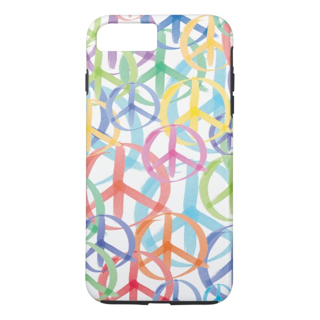 Farbenfrohe Friedenssymbole Case-Mate iPhone Hülle (Rückseite)