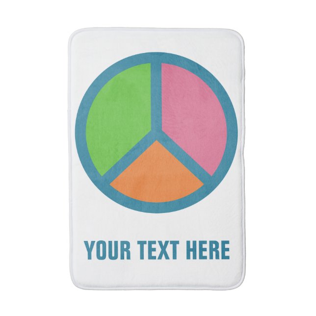 Farbenfrohe Friedenszeichen-Badematte Badematte (Vorderseite Vertikal)