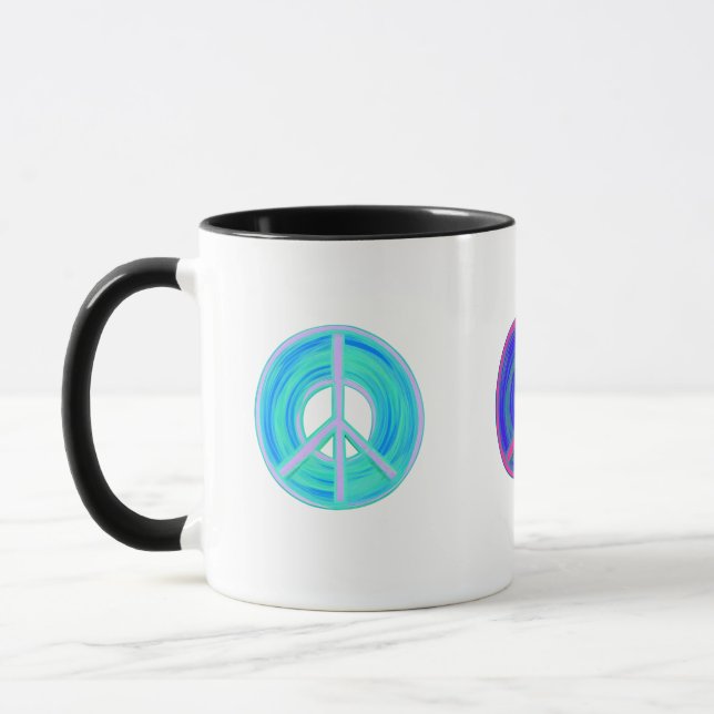 Farbenfrohe Friedenszeichen Tasse (Links)