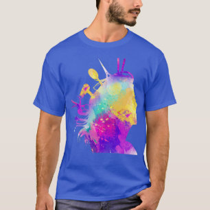 Farbenfrohe Friseur Frauenhaus Stylistischer Frise T-Shirt