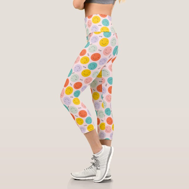 Farbenfrohe, fröhliche Gesichtspflege Capri Leggings (Links)