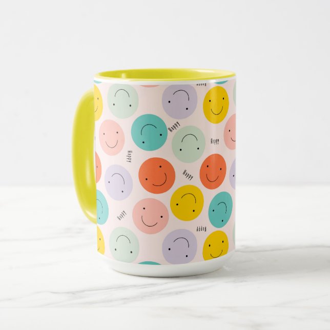 Farbenfrohe, fröhliche Gesichtspflege Tasse (Vorderseite Links)