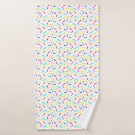 Farbenfrohe, fröhliche Sprinkles Confetti Muster G Badehandtuch