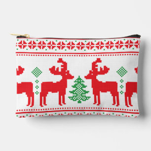 Farbenfrohe Fröhliche und Helle Weihnachtsfamilien Zubehörtasche
