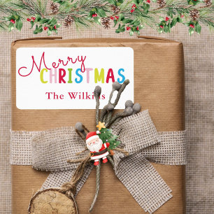 Farbenfrohe, fröhliche Weihnachtscreme, maßgeschne Adressaufkleber