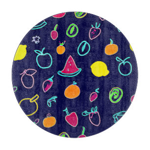 Farbenfrohe Frucht Fantasia Design Schneidebrett