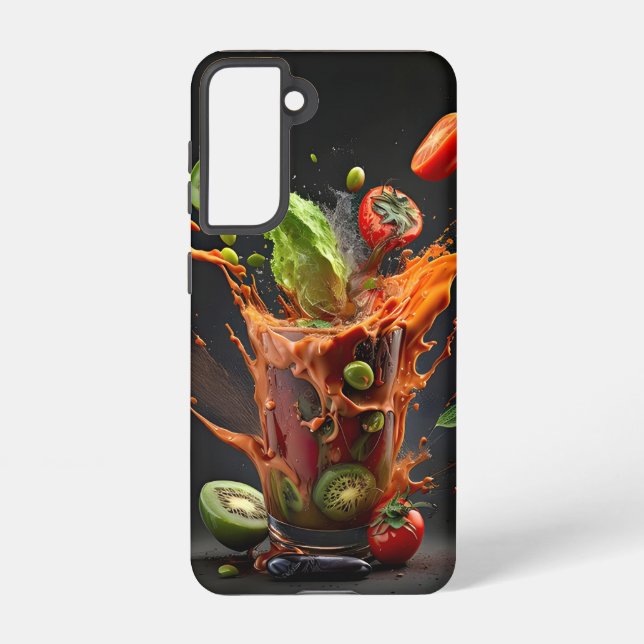Farbenfrohe Frucht & Veggie Splash Handy Case Samsung Galaxy Hülle (Rückseite)