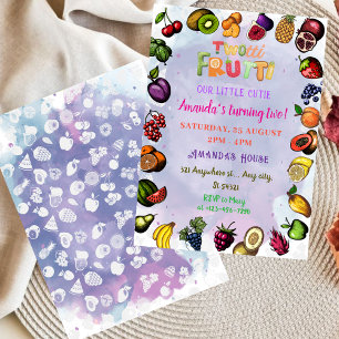 Farbenfrohe Frucht Wasserfarbe Twotti Frutti Gebur Einladung
