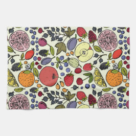 Farbenfrohe Fruchtdarstellung Geschirrtuch